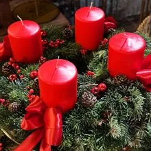 Sveče adventne, rdeče, 4/1, 4x5cm