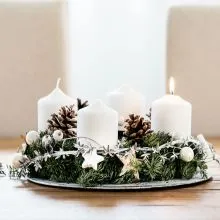 Sveče adventne, bele, 4/1, 5x9cm