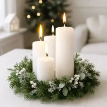 Sveče adventne, bele, dišeče, 4/1, 4x8cm+4x7.5cm+4x10cm+4x12cm