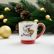 Lonček božični, božiček, porcelan, 8.3x9.9cm.,sort.