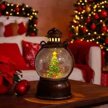 Laterna božična, z LED lučko, umetna masa, 20x11.5cm