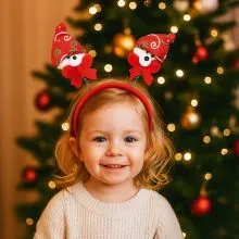 Trak naglavni, božični motiv, rdeč, poliester, sort.