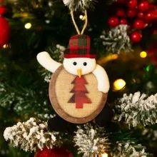 Obesek božični, figura, pena/poliester, 17x10cm, sort.