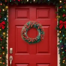 Venček za vrata, božični, umetna masa, 30cm