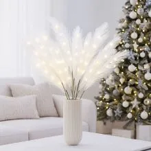 Veja z LED lučkami, 15 LED, bela, na baterije, 1m