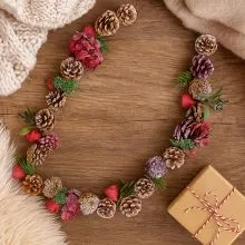 Girlanda božična, naravni material, PVC, 120cm