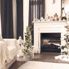 Božična jelka bela, les, PVC, drugi naravni materiali,16x16x59cm