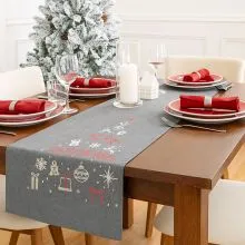 Prt namizni, tekač, "Merry Christmas", 40x150cm, 100% poliester, sort.