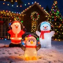 Figura božična z LED lučkami, za zunanjo in notranjo uporabo, akril, 31cm, sort.