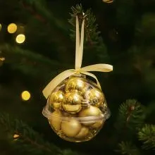 Kroglice božične, zlate, 12/1, 3cm