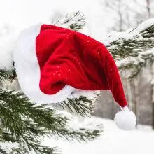 Kapa božična, s cofom, 100% poliester, 40x30cm