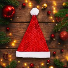 Kapa božična, s cofom, 100% poliester, 42x30cm