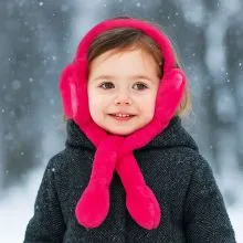 Naušniki z ušesi, zajček, 100% poliester, sort.