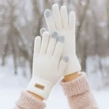 Rokavice zimske, ženske, 100% poliester, touch finger, UNI, sort.