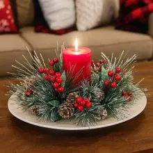 Božična vejica, rdeča, 20cm, sort.