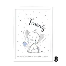 Personalizirana grafika ob rojstvu Veseli slonček