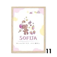 Personalizirana grafika ob rojstvu Medvedek za punčko