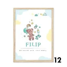 Personalizirana grafika ob rojstvu Medvedek za fantka