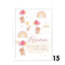 Personalizirana grafika ob rojstvu za punčko Medvedki