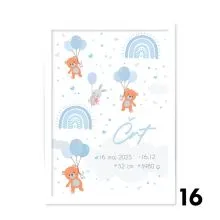 Personalizirana grafika ob rojstvu za fantka Medvedki