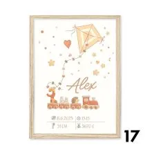 Personalizirana grafika ob rojstvu Vlakec za fantka