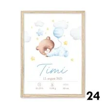 Personalizirana grafika ob rojstvu Moder medvedek za fantka