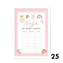 Personalizirana grafika ob rojstvu Oh kako rastem - za punčko