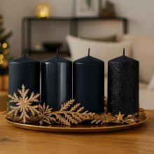 Sveča adventna, 4/1, 40x70, črni mix