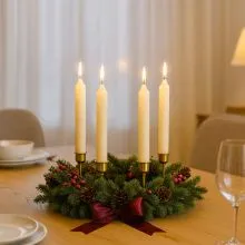 Sveča koničasta, ekru, vonj bombaž, 20cm