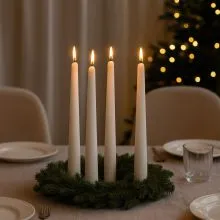 Sveča koničasta, mat, bela, 24cm