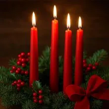 Sveča koničasta, mat, rdeča, 24cm