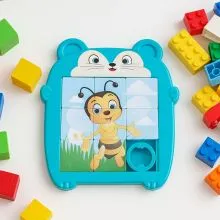 Igra otroška, sestavljanka premikajoča, 9x10cm, sort.