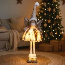 Angel stoječ, z LED lučko, poliester, 22x16x50cm