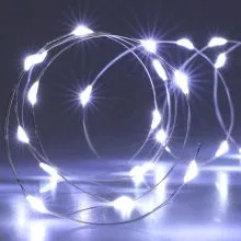 Žica z LED lučkami, 100 LED, bela, za notranjo uporabo, na baterije, 10cm