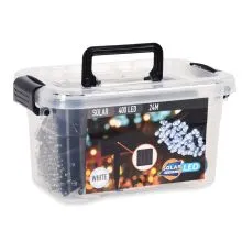 Lučke božične, za zunanjo uporabo, veriga, 400LED, bele, solarne celice, 4m