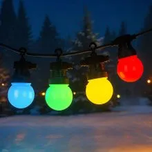 Lučke, 50 žarnic, 10 LED, barvne, za notranjo in zunanjo uporabo, 5m