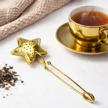 Cedilka za čaj, zvezda, 16x5.5x2cm, zlata barva, nerjaveče jeklo