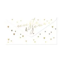 Kuverta darilna, poročna,  Nevesta & ženin, za denar, 20x10.5cm