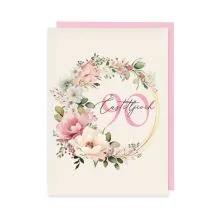 Voščilnica, rojstni dan, ženska, Častljivih 90, cvetje