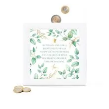 Hranilnik lesen bel, Sveti angel, 15x15x5cm