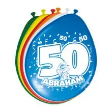 Baloni barvni, 8kom, 50, Abraham, iz lateksa, 30cm