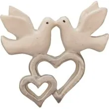 Golobčka s srčki, polymasa, 4x4cm