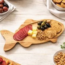 Pladenj za narezek, riba, lesen, 50cm