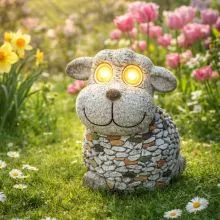 Vrtna figura, v obliki živali, s solarno lučko, polimasa, 21x15x20cm, sort.