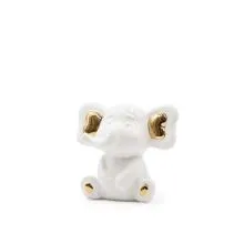 Slon sedeč z zlatimi ušesi, kitajski porcelan, 16x10x15cm