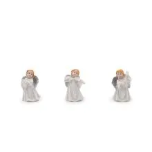 Angel z glasbilom in srebrnimi krili, polimasa, 4x8x7cm, sort.