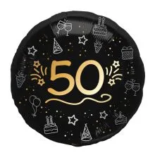 Balon napihljiv, za helij,  50, črn, 45cm