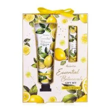 Set za nego telesa, ESSENTIAL BOTANICALS, (60ml krema za roke in nohte, 3.5g balzam za ustnice) z vonjem:Lemon & Bergamot, v darilni embalaži