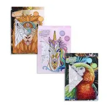 Set za ustvarjanje, (1x platno 30x40cm, 3x čopič, 12x3ml akrilna barva), sort.