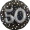 Balon napihljiv, za helij, 3D Efekt, "50", belo/zlate pikice, 81cm